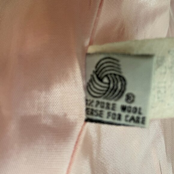 VTG PINK WOOL FULLY LINED JACKET, SIZE 12, ZIPPER FRONT. SAVANNAH BRAND - Picture 10 of 11